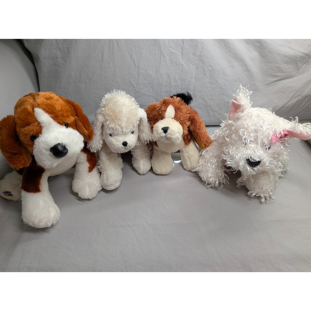 NO CODES Webkinz Plush Dog Lot Beagle Poodle St Bernard Westie Stuffed Animals